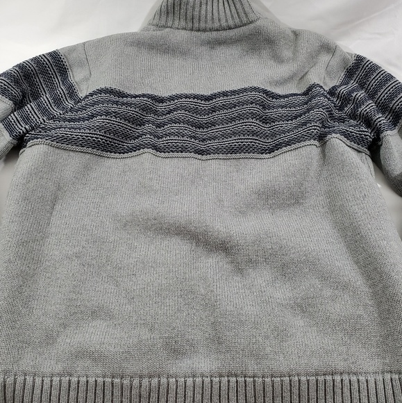Men's Heavy Davis & Squire Gray Zip Knit Sweater - Picture 8 of 8